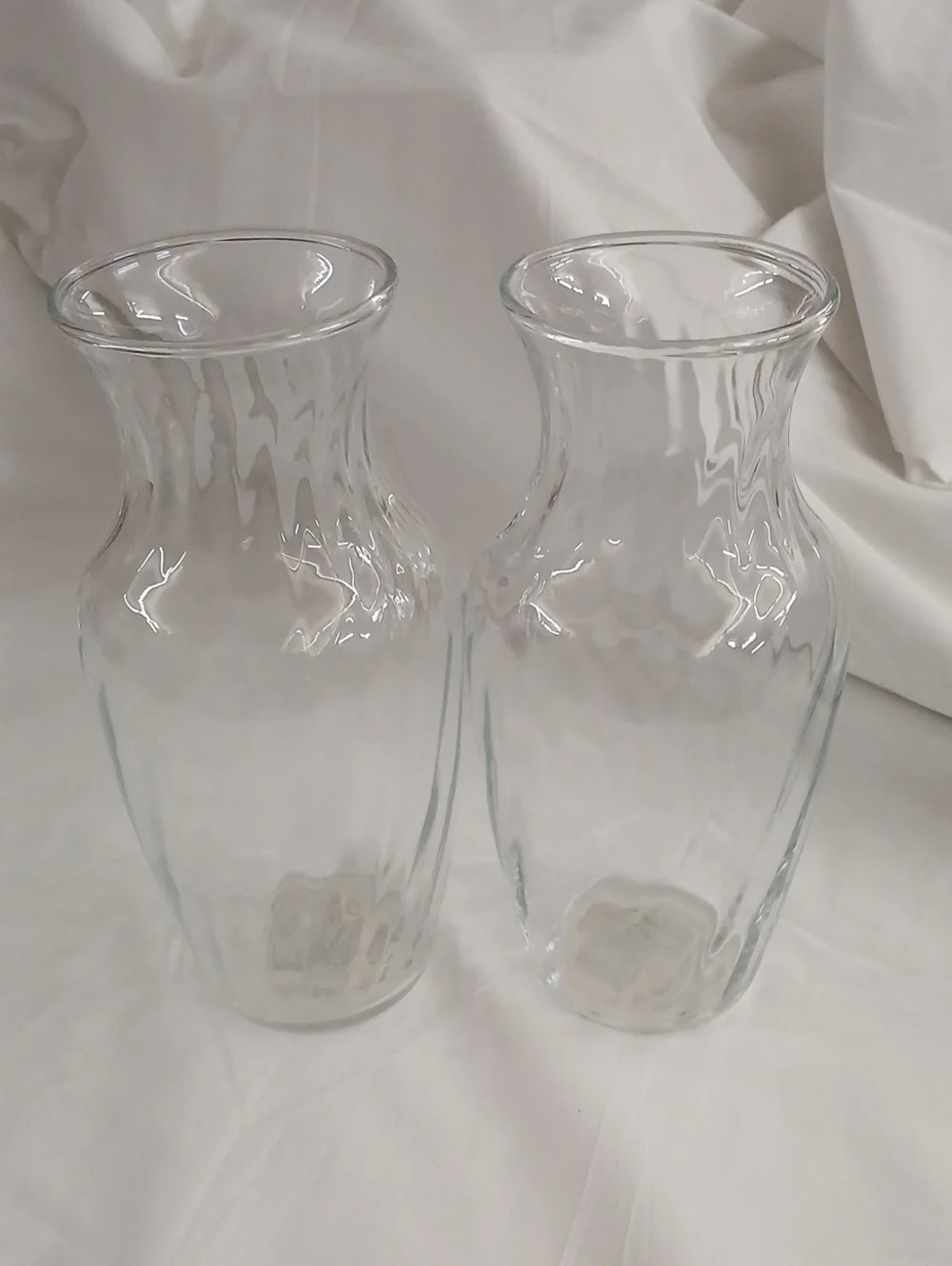 Clear Glass Vase Set - Elegant Transparent Decorative Vases Set Of 2